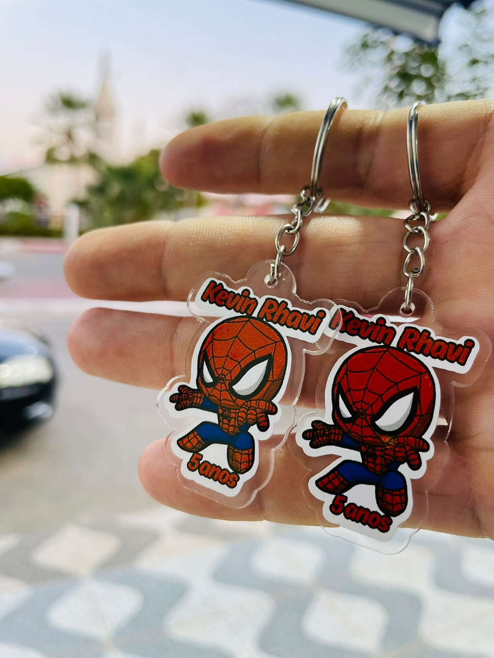 Chaveiros personalizados do Homem-Aranha