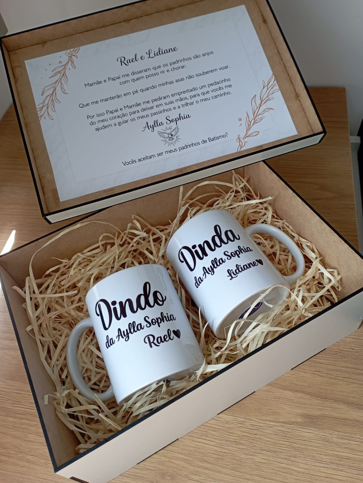 Kit personalizado para padrinhos de batismo