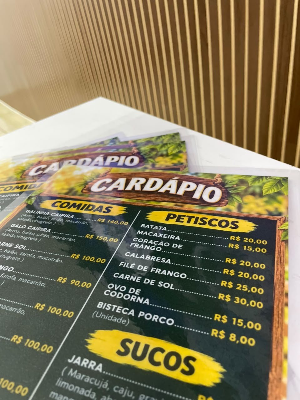 Cardápio personalizado